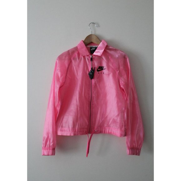 Nike Air Coach Sheen Logo Print Jacket Pink Size XS - Picture 4 of 9